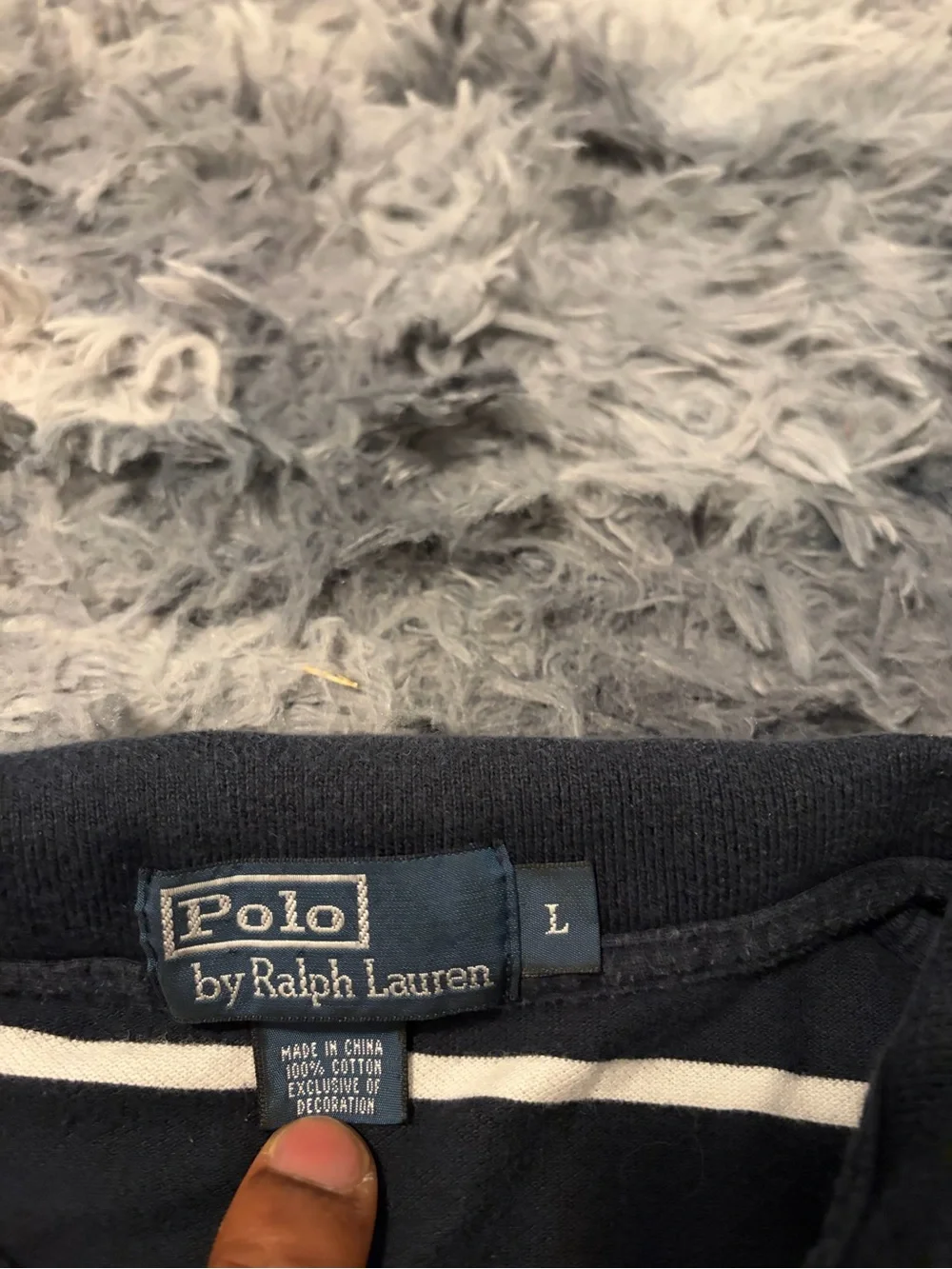 Polo by Ralph Lauren Shirt Men L Black White Striped Short Sleeve Pony Cotton